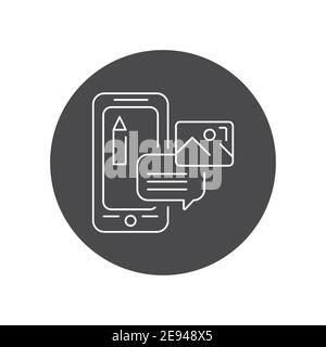 Foto-Editor mobile Anwendung in Smartphone schwarz Glyphe Symbol. Piktogramm für Webseite, mobile App, Promo. UI UX GUI Design Element. Bearbeitbare Kontur Stock Vektor