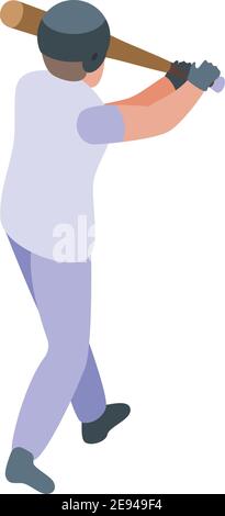 Baseball-Spieler-Symbol. Isometrisches Vektor-Symbol für Baseball-Spieler für Web-Design auf weißem Hintergrund isoliert Stock Vektor