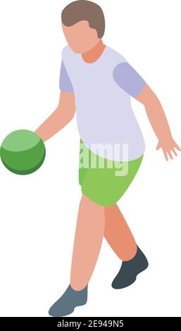 Entspannen Sie sich beim Bowling-Symbol. Isometrische Entspannung spielen Bowling Vektor-Symbol für Web-Design isoliert auf weißem Hintergrund Stock Vektor