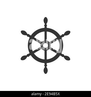 Rudersymbol. Navigation Meer Ozean Symbol. Nautische Vektor-Illustration. Isoliert auf Weiß Stock Vektor