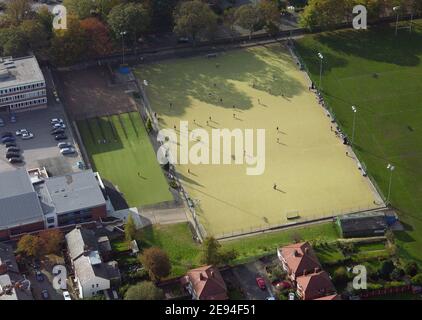 Luftaufnahme der Kings School an der Westminster Road, Macclesfield, Cheshire Stockfoto