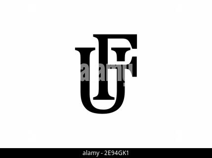 FU oder UF Anfangsbuchstabe Logo Design Stock Vektor
