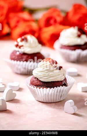 Red Velvet cupcakes Stockfoto