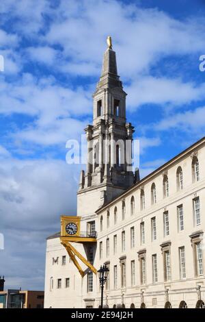 Leeds City in Großbritannien. Bürgersaal am Millenniumsplatz. Stockfoto