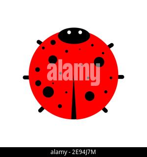 Niedliche Marienkäfer Symbol Vektor Illustration Stock Vektor