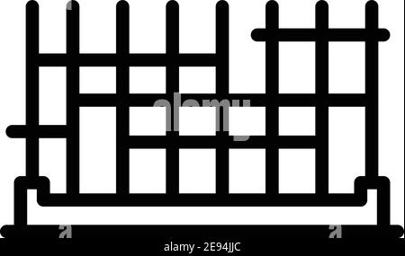 Symbol für das Metallnetz des Bauherrnhauses. Outline Builder Haus Metall Netz Vektor-Symbol für Web-Design isoliert auf weißem Hintergrund Stock Vektor