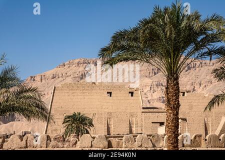 Medinet Habu Tempel, Luxor, Ägypten Stockfoto