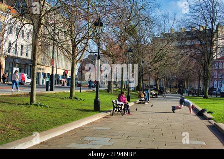 Beliebte Park Street in Bristol, Clifton. Stockfoto