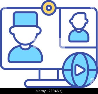 Online-Arzt Unterstützung RGB-Farbsymbol Stock Vektor