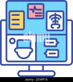 RGB-Farbsymbol für die elektronische Patientenüberwachung Stock Vektor