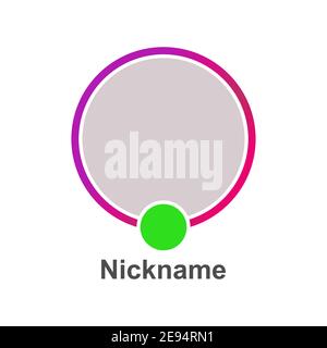 Social Media Online Icon Avatar Frame. Live Stories Benutzer Video Streaming. Vektorgrafik Stock Vektor