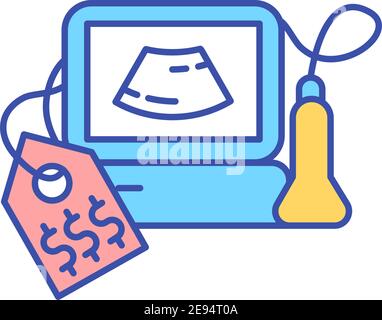 Teure Klinik-Technologie RGB-Farbsymbol Stock Vektor