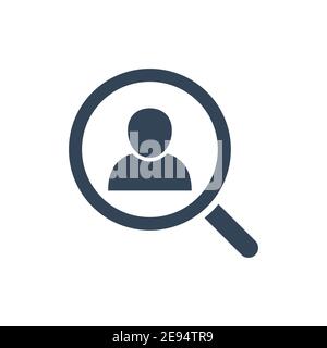 Symbol „Personen suchen“. Headhunting-Symbol. Personalwesen suchen. Jobkonzept suchen. Vergrößerungsglas suchen Mitarbeiter. Stock Vektor