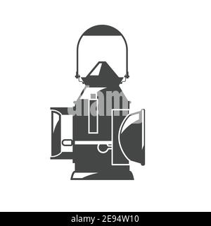 Alte Öllampe von trackwalker, trackman Kerosin Laterne, vintage Eisenbahn Öllampe Symbol, Vektor Stock Vektor