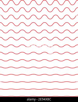 Satz waviger horizontaler Linien. Vektor einfaches neues Design-Element . Stock Vektor