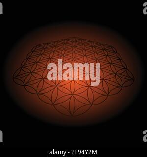 Blume des Lebens isometrischer Gradient Stock Vektor