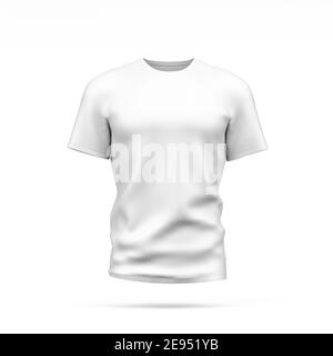 Männlich T-Shirt Mockup isoliert auf weißem Hintergrund - 3D Render Stockfoto