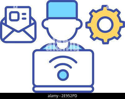 RGB-Farbsymbol für Patientendaten speichern und weiterleiten Stock Vektor