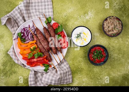 Lula Kebab, traditionelles türkisches oder kaukasisches Gericht Stockfoto