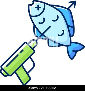 RGB-Farbsymbol für Spearfishing Stock Vektor