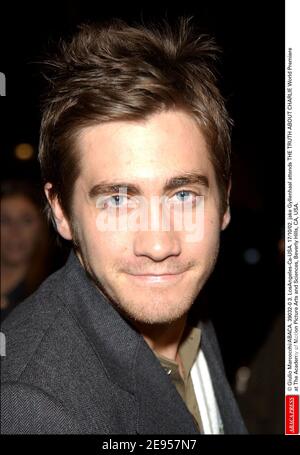 © Giulio Marcocchi/ABACA. 39032-03. Los Angeles-Ca-USA. 17/10/02. jake Gyllenhaal kümmert sich UM DIE WAHRHEIT ÜBER CHARLIE Weltpremiere an der Academy of Motion Picture Arts and Sciences, Beverly Hills, CA, USA. Stockfoto