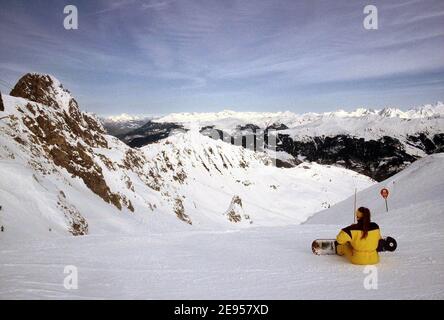 Illustration des französischen Skigebiets von Courchevel, Frankreich, im Jahr 2005. Foto von Alain Apaydin/ABACAPRESS.COM Stockfoto