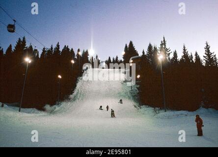 Illustration des französischen Skigebiets von Courchevel, Frankreich, im Jahr 2005. Foto von Alain Apaydin/ABACAPRESS.COM Stockfoto