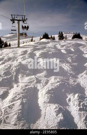 Illustration des französischen Skigebiets von Courchevel, Frankreich, im Jahr 2005. Foto von Alain Apaydin/ABACAPRESS.COM Stockfoto