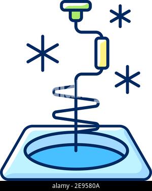 RGB-Farbsymbol für Eisfischen Stock Vektor