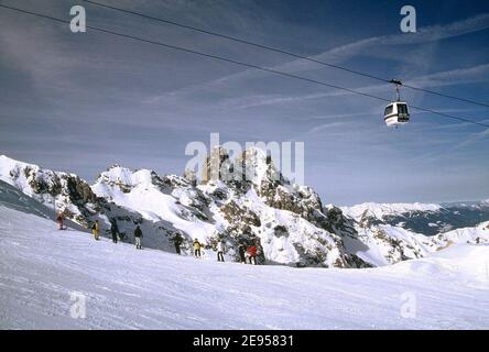 Illustration des französischen Skigebiets von Courchevel, Frankreich, im Jahr 2005. Foto von Alain Apaydin/ABACAPRESS.COM Stockfoto