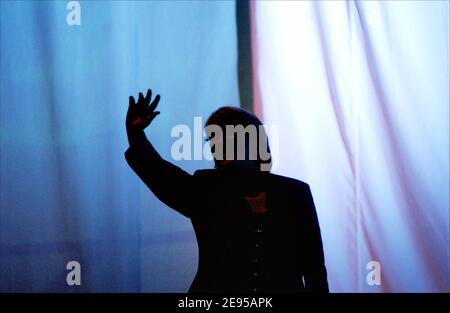 Chiles sozialistische Kandidatin Michelle Bachelet spricht zu Unterstützern, nachdem sie am 15. Januar 2006 die Stichwahl in Santiago, Chile, gewonnen hat. Foto von Axelle de Russe/ ABACAPRESS.COM Stockfoto