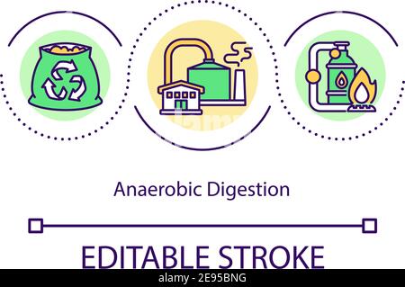 Symbol für das Konzept der anaeroben Verdauung Stock Vektor