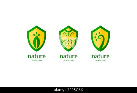 Naturschutz Logo Vektor-Vorlage geeignet für Umweltschutz Gemeinschaft Oder Unternehmen Stock Vektor