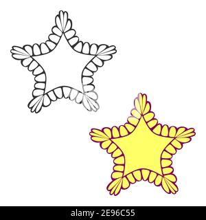 Doodle-Sternsymbole eingestellt. Hand gezeichnete Tinte Pinsel Linie Design. Kreativer Rahmen im Sketch-Stil. Weißer Hintergrund Stock Vektor