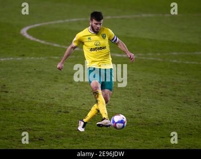 LONDON, Vereinigtes Königreich, FEBRUAR 02: Norwich City's Grant Hanley während der Sky Bet Championship zwischen Millwall und Norwich City im Den Stadium, London am 2. Februar 2021 Credit: Action Foto Sport/Alamy Live News Stockfoto