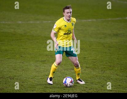 LONDON, Großbritannien, FEBRUAR 02: Oliver Skipp von Norwich City (Leihgabe von Tottenham Hotspur) während der Sky Bet Championship zwischen Millwall und Norwich City im Den Stadium, London am 2. Februar 2021 Credit: Action Foto Sport/Alamy Live News Stockfoto