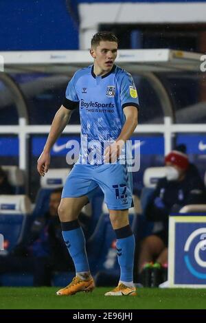 Birmingham, Großbritannien. Februar 2021. Viktor Gyokeres #12 von Coventry City in Birmingham, UK am 2/2/2021. (Foto von Simon Bissett/News Images/Sipa USA) Quelle: SIPA USA/Alamy Live News Stockfoto