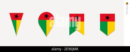 Guinea-Bissau Flagge in vertikaler Ausführung, Vektorgrafik. Stock Vektor