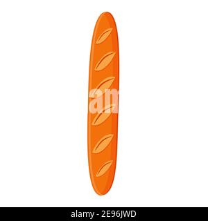 Französisches Baguette. Laib Weißbrot. Frisch gebackenes Brötchen. Stock Vektor