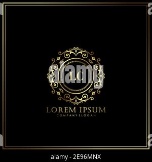 LC Initial Letter Luxury Logo Vorlage in Vektor für Restaurant, Royalty, Boutique, Café, Hotel, heraldic, Schmuck, Mode und andere Vektor illustrat Stock Vektor