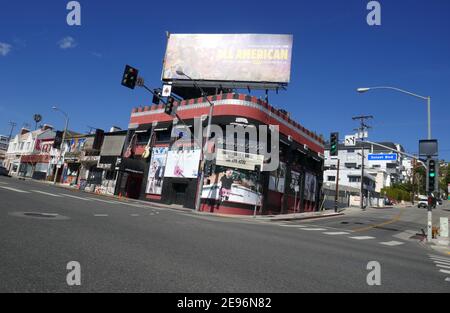 West Hollywood, California, USA 2. Februar 2021 EINE Gesamtansicht von Machine Gun Kelly auf Whisky A Go Go Club, wo Jim Morrison und The Doors am 2. Februar 2021 in West Hollywood, Kalifornien, USA viele Male live im Konzert auf dem Sunset Blvd auftraten. Foto von Barry King/Alamy Stockfoto Stockfoto