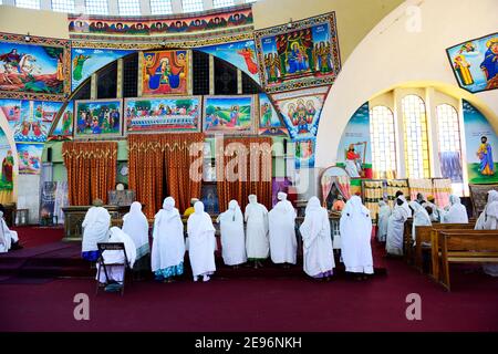 Kirche der Muttergottes von Sion in Axum, Äthiopien. Stockfoto