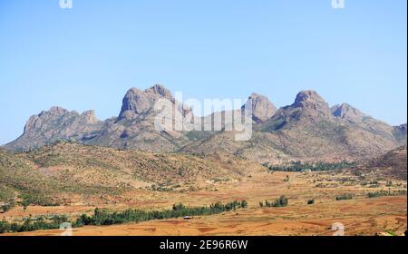 Ländliche Landschaften in der Region Tigray im Norden Äthiopiens. Stockfoto