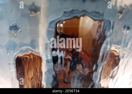 Architektur Detail der Casa Batllo in Barcelona, Spanien. Ein Gebäude, das vom großen katalanischen Architekten Antoni Gaudi restauriert wurde. Stockfoto