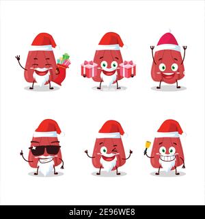 Santa Claus Emoticons mit Akkee Cartoon-Charakter. Vektorgrafik Stock Vektor