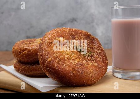 Verschiedene koreanische Donuts, Donuts Stockfoto