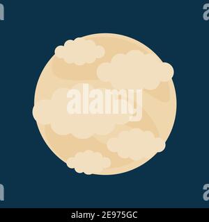 Planet venus im minimalistischen flachen Stil. vektor Stock Vektor