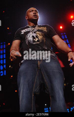 Timbaland live beim Z100 Jingle Ball 2007 im Madison Square Garden in New York City am 14. Dezember 2007, © Atlas / MediaPunch Stockfoto