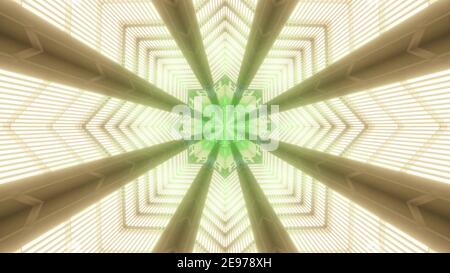 3D Abbildung des glühenden Korridors Stockfoto