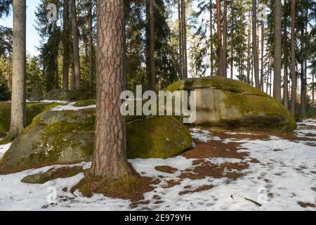 Wobblestones bei amaliendorf im niederösterreichischen waldviertel Stockfoto